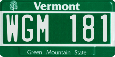 VT license plate WGM181
