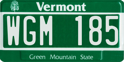 VT license plate WGM185