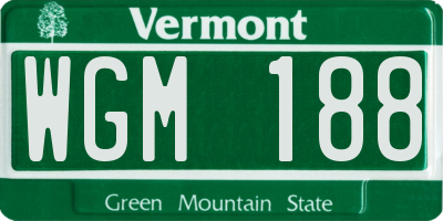 VT license plate WGM188
