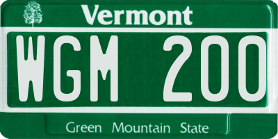 VT license plate WGM200