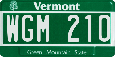 VT license plate WGM210