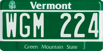 VT license plate WGM224