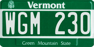 VT license plate WGM230