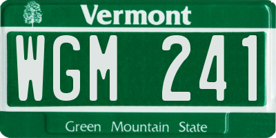 VT license plate WGM241