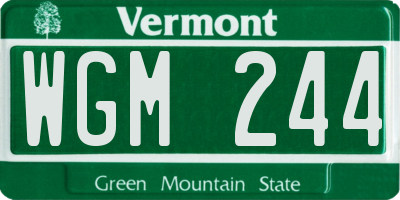 VT license plate WGM244