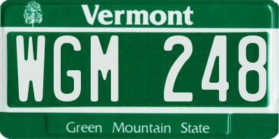 VT license plate WGM248