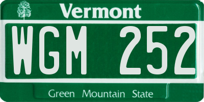 VT license plate WGM252