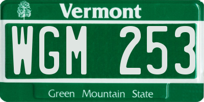 VT license plate WGM253