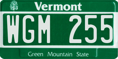 VT license plate WGM255