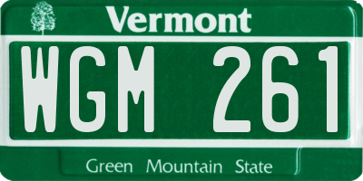VT license plate WGM261