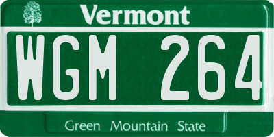 VT license plate WGM264