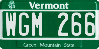 VT license plate WGM266