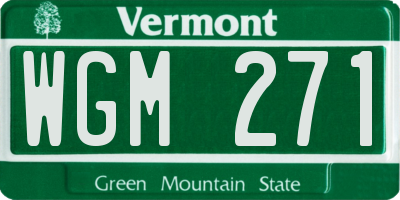 VT license plate WGM271