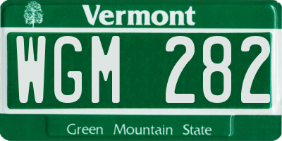 VT license plate WGM282