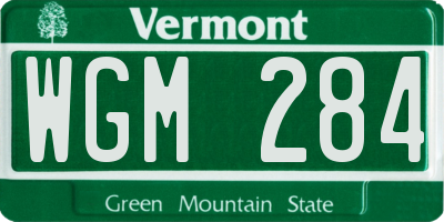 VT license plate WGM284