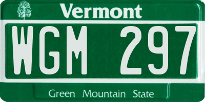 VT license plate WGM297