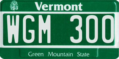 VT license plate WGM300