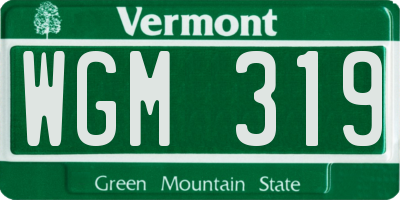 VT license plate WGM319