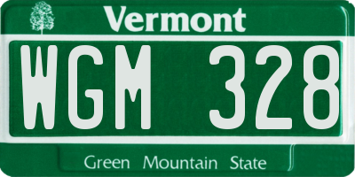 VT license plate WGM328