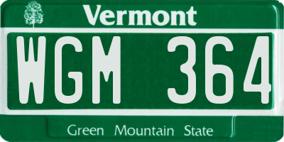 VT license plate WGM364