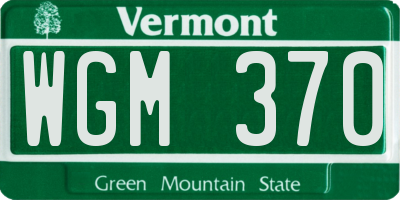 VT license plate WGM370