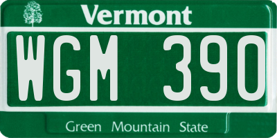 VT license plate WGM390
