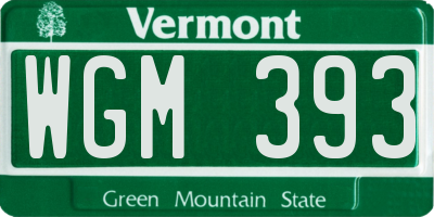 VT license plate WGM393