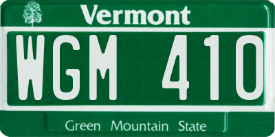VT license plate WGM410