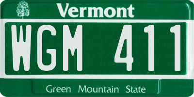 VT license plate WGM411