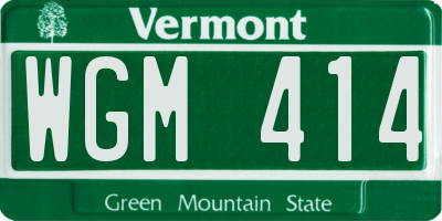 VT license plate WGM414