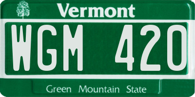 VT license plate WGM420