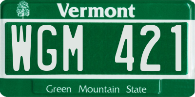 VT license plate WGM421