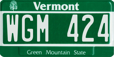VT license plate WGM424