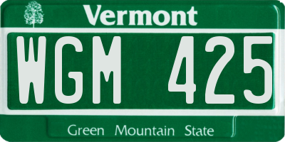 VT license plate WGM425