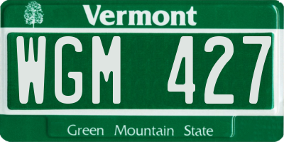 VT license plate WGM427