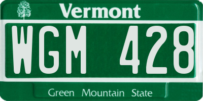 VT license plate WGM428