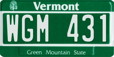 VT license plate WGM431