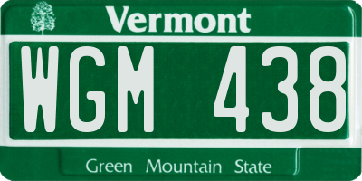 VT license plate WGM438