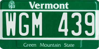 VT license plate WGM439