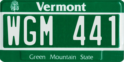 VT license plate WGM441