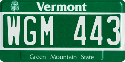 VT license plate WGM443