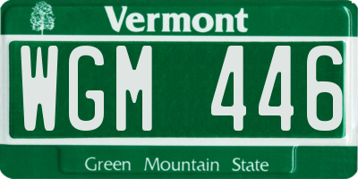 VT license plate WGM446