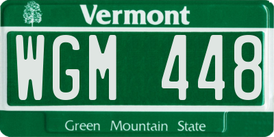 VT license plate WGM448