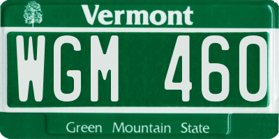 VT license plate WGM460