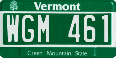VT license plate WGM461