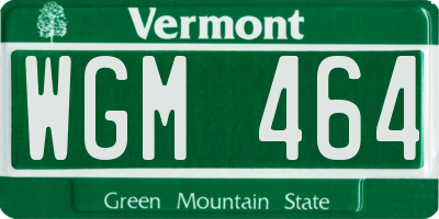 VT license plate WGM464