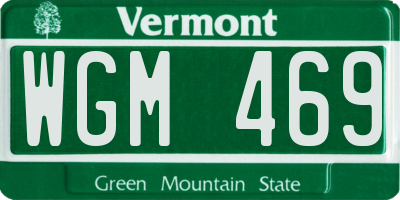 VT license plate WGM469