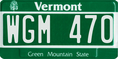 VT license plate WGM470