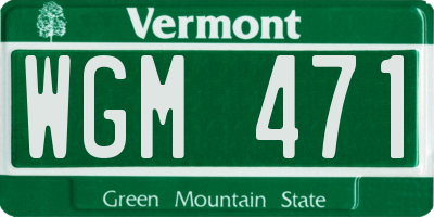 VT license plate WGM471