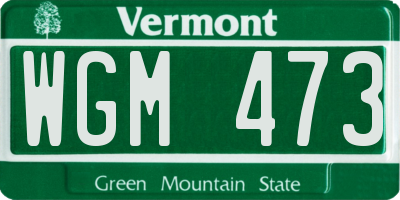VT license plate WGM473